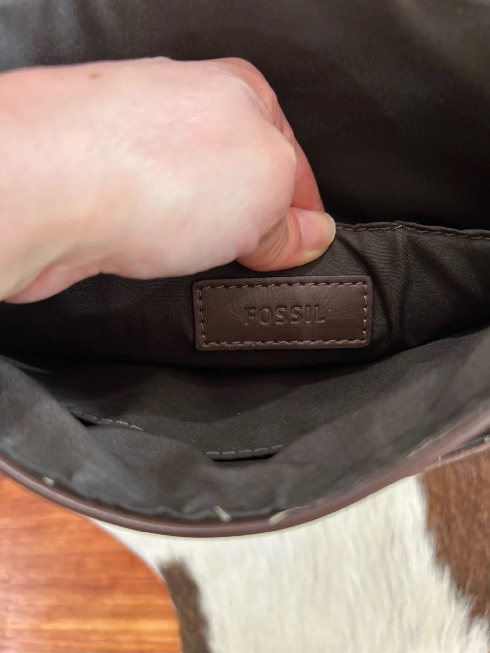 Fossil Weston Courier Messenger Bag Crossbody Brown
